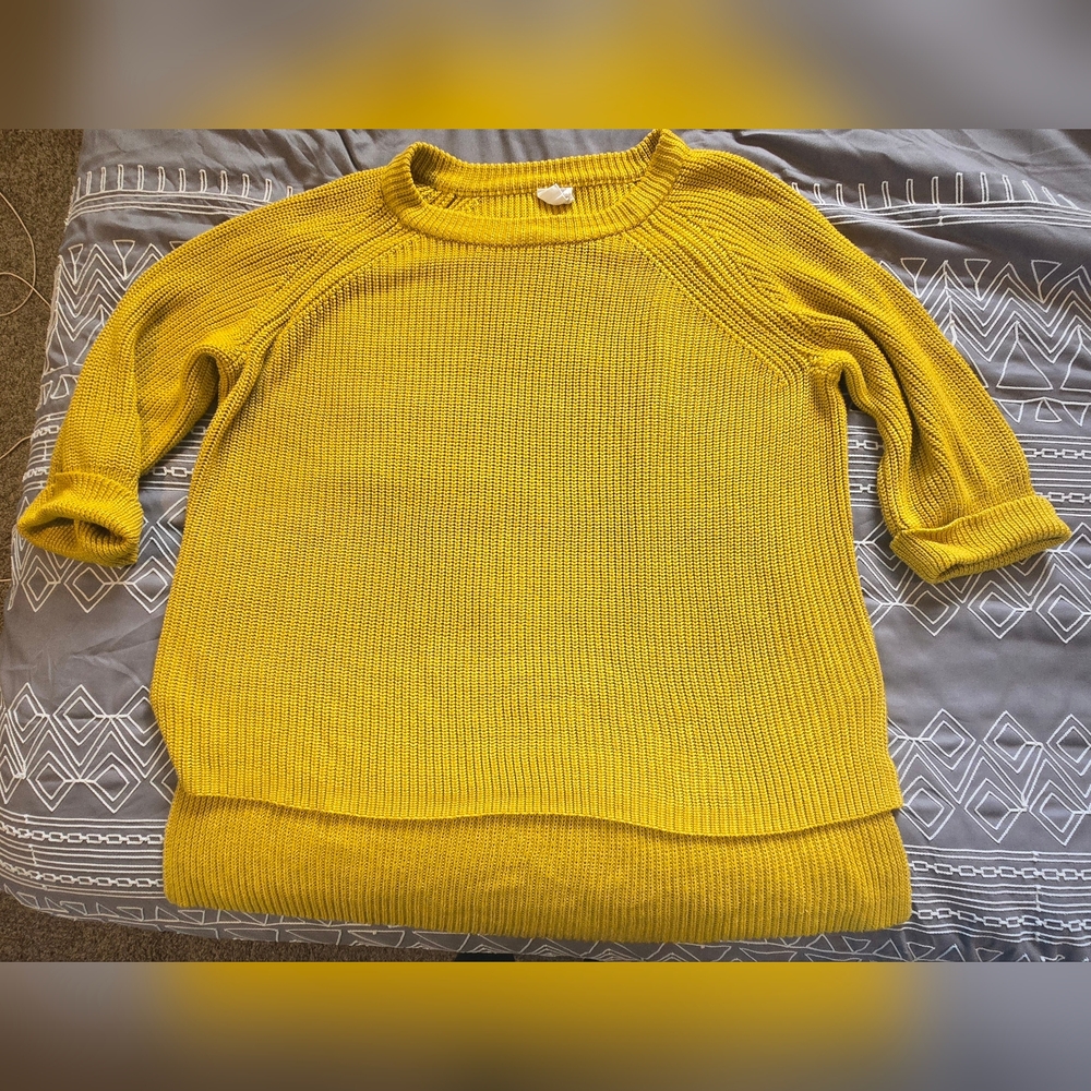 Mote Dark Yellow Knit Sweater Size Medium